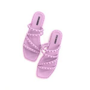 Steven Madden Skyler-J Studded Jelly‎ Slide Sandals Lilac 8